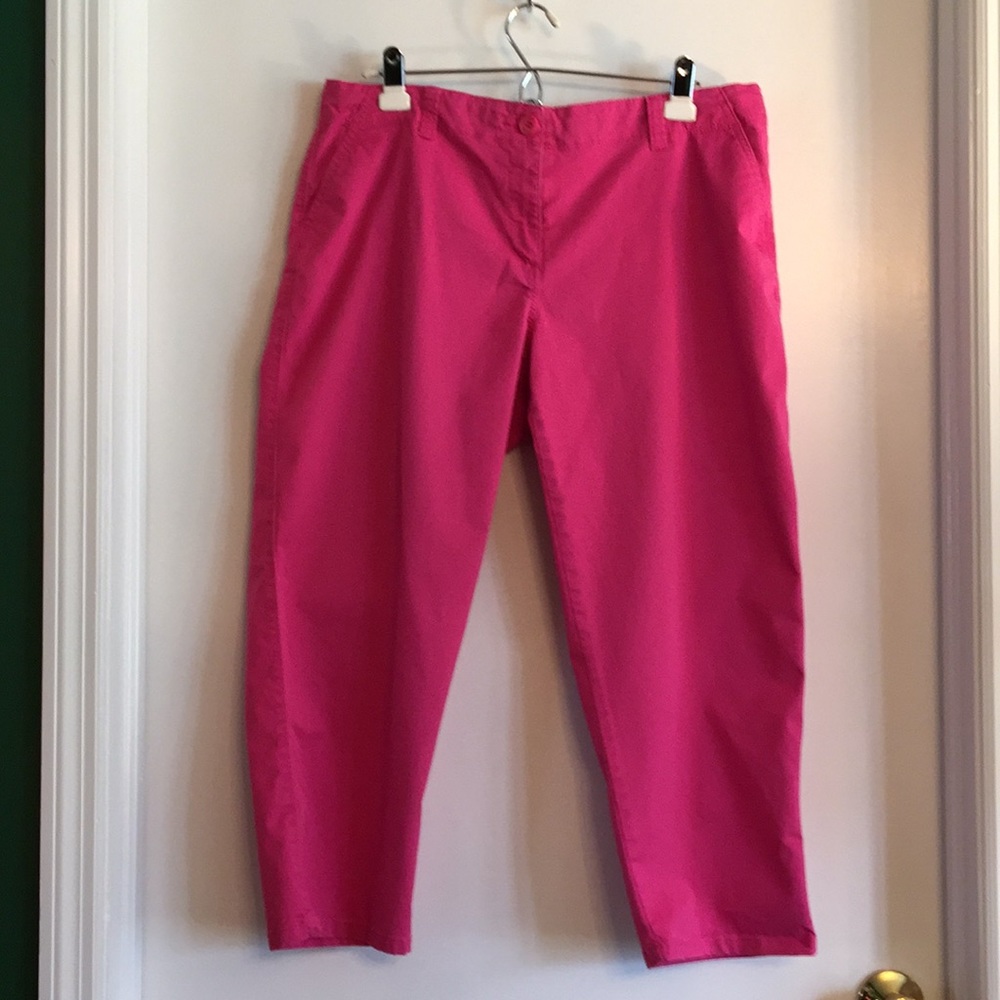 Flat front chino capris
